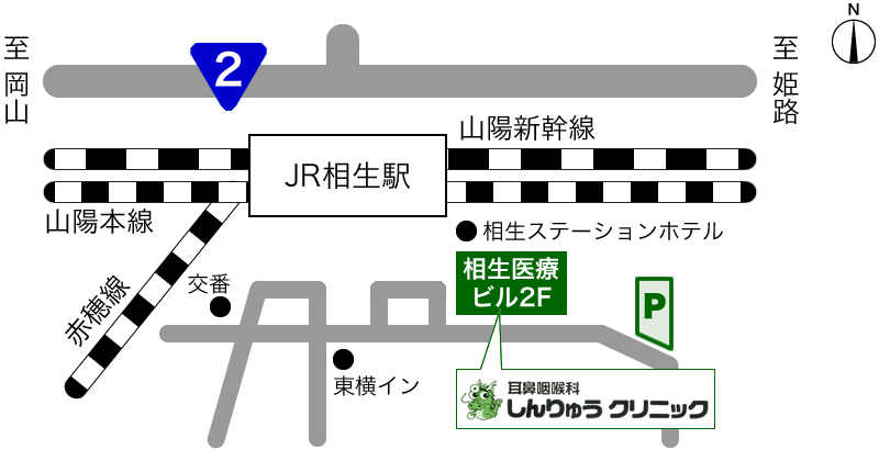 しんりゅうクリニック及び駐車場　地図